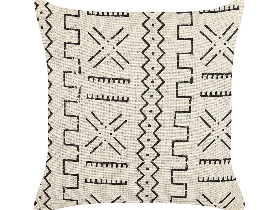 Conjunto De 2 Almofadas Decorativas Pretas E Brancas 45 X 45 Cm Myrica