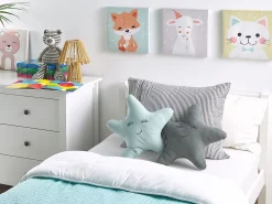 Conjunto De 2 Almofadas Decorativas Em Forma De Estrela Cinzenta 40 X 40 Cm Bhopal