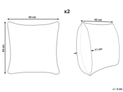 Conjunto De 2 Almofadas Decorativas Bracas E Pretas 45 X 45 Cm Cuphea
