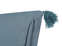 Conjunto De 2 Almofadas Decorativas Em Veludo Azul Escuro 45 X 45 Cm Ribes