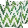 Conjunto De 2 Almofadas De Jardim Branco E Verde 45 X 45 Cm Brento
