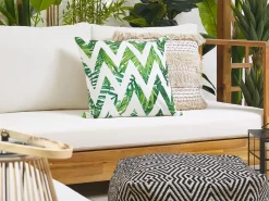 Conjunto De 2 Almofadas De Jardim Branco E Verde 45 X 45 Cm Brento