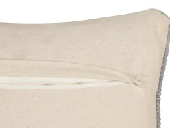 Conjunto De 2 Almofadas Decorativas Em Algodao Laranja E Branco Com Padrao Geometrico 30 X 50 Cm Inula