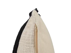 Conjunto De 2 Almofadas Decorativas Em Algodao Creme E Preto 45 X 45 Cm Fuchsia