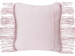 Conjunto De 2 Almofadas Decorativas Em Macrame De Algodao Rosa 40 X 40 Cm Yaniklar