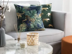 Conjunto De 2 Almofadas Decorativas Verdes 45 X 45 Cm Bellerose