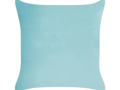 Conjunto De 2 Almofadas Decorativas Em Veludo Azul E Creme 45 X 45 Cm Allium