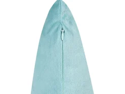 Conjunto De 2 Almofadas Decorativas Em Veludo Azul E Creme 45 X 45 Cm Allium