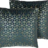 Conjunto De 2 Almofadas Decorativas De Veludo 45 X 45 Cm Azul Celosia