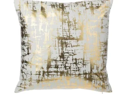 Conjunto De 2 Almofadas Decorativas Branco E Dourado 45 X 45 Cm Gardenia