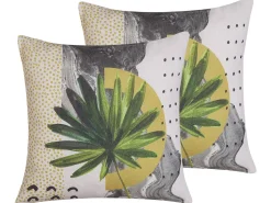 Conjunto De 2 Almofadas Decorativas Multicoloridas 45 X 45 Cm Holcus