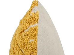 Conjunto De 2 Almofadas Decorativas Tufadas Em Algodao Amarelo 45 X 45 Cm Alcea