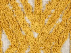 Conjunto De 2 Almofadas Decorativas Tufadas Em Algodao Amarelo 45 X 45 Cm Alcea