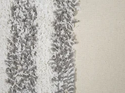 Conjunto De 2 Almofadas Decorativas Tufadas Em Algodao Creme E Cinzento 45 X 45 Cm Heliconia