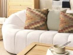 Conjunto De 2 Almofadas Decorativas Em Juta Multicolor 45 X 45 Cm Deepor