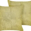 Conjunto De 2 Almofadas Decorativas Em Bombazine Verde 43 X 43 Cm Millet