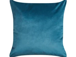 Conjunto De 2 Almofadas Decorativas Veludo Azul E Dourado 45 X 45 Cm Monstera