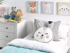 Conjunto De 2 Almofadas Decorativas Em Forma De Coelho Branco E Preto 53 X 45 Cm Kanpur