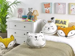 Conjunto De 2 Almofadas Decorativas Em Forma De Coelho Branco E Preto 53 X 45 Cm Kanpur