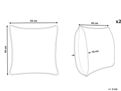 Conjunto De 2 Almofadas Decorativas Em Veludo Azul Marinho 45 X 45 Cm Yuzuri