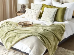 Conjunto De 2 Almofadas Decorativas Verdes 45 X 45 Cm Sagina