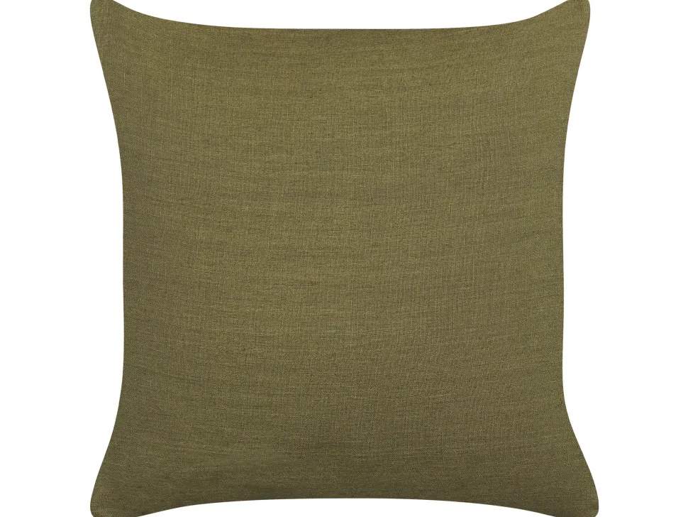 Conjunto De 2 Almofadas Decorativas Verdes 45 X 45 Cm Sagina