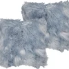 Conjunto De 2 Almofadas Decorativas Azuis 45 X 45 Cm Lubha