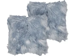 Conjunto De 2 Almofadas Decorativas Azuis 45 X 45 Cm Lubha