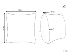 Conjunto De 2 Almofadas Decorativas Azuis 45 X 45 Cm Lubha