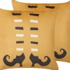 Conjunto De 2 Almofadas Decorativas Em Veludo Laranja 45 X 45 Cm Covasna