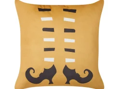 Conjunto De 2 Almofadas Decorativas Em Veludo Laranja 45 X 45 Cm Covasna