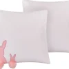 Conjunto De 2 Almofadas Decorativas Com Motivo De Coelho Branco E Rosa 45 X 45 Cm Phlox