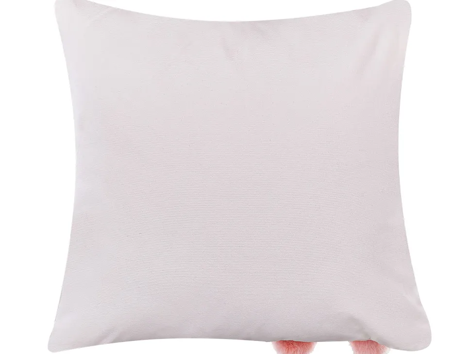 Conjunto De 2 Almofadas Decorativas Com Motivo De Coelho Branco E Rosa 45 X 45 Cm Phlox