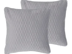 Conjunto De 2 Almofadas Decorativas Cinzentas Com Relevo 45 X 45 Cm Motari