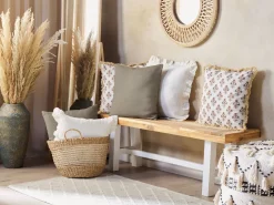 Conjunto De 2 Almofadas Decorativas Taupe 45 X 45 Cm Sagina