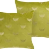 Conjunto De 2 Almofadas Decorativas Em Veludo Verde Claro 45 X 45 Cm Yuzuri