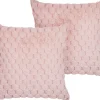 Conjunto De 2 Almofadas Decorativas Rosa 43 X 43 Cm Purslane