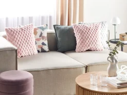 Conjunto De 2 Almofadas Decorativas Rosa 43 X 43 Cm Purslane