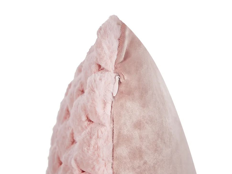 Conjunto De 2 Almofadas Decorativas Rosa 43 X 43 Cm Purslane