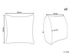 Conjunto De 2 Almofadas De Jardim 45 X 45 Cm Azul Anagni