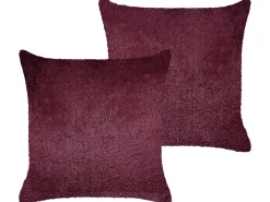 Conjunto De 2 Almofadas Decorativas Vermelho Bordo 45 X 45 Cm Pilea