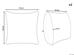 Conjunto De 2 Almofadas Decorativas Vermelho Bordo 45 X 45 Cm Pilea