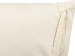 Conjunto De 2 Almofadas Decorativas As Riscas Em Algodao Creme E Preto 45 X 45 Cm Abies
