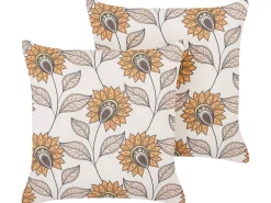 Conjunto De 2 Almofadas Decorativas Multicolores 45 X 45 Cm Tuberose