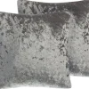 Conjunto De 2 Almofadas Decorativas De Veludo 45 X 45 Cm Cinzento Hosta