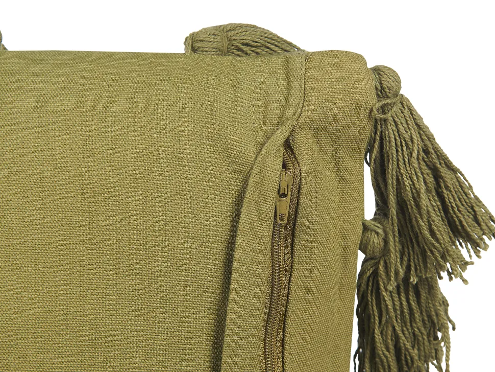 Conjunto De 2 Almofadas Decorativas Verde Azeitona 45 X 45 Cm Lynchis