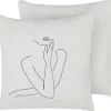 Conjunto De 2 Almofadas Decorativas Brancas 45 X 45 Cm Meadowfoam