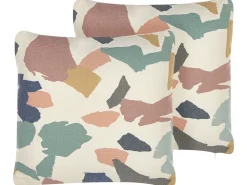 Conjunto De 2 Almofadas Decorativas Multicoloridas 45 X 45 Cm Fothergilla