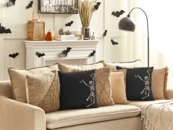 Conjunto De 2 Almofadas Decorativas Em Veludo Preto 45 X 45 Cm Medves