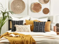 Conjunto De 2 Almofadas Decorativas Pretas E Brancas 45 X 45 Cm Benzoin